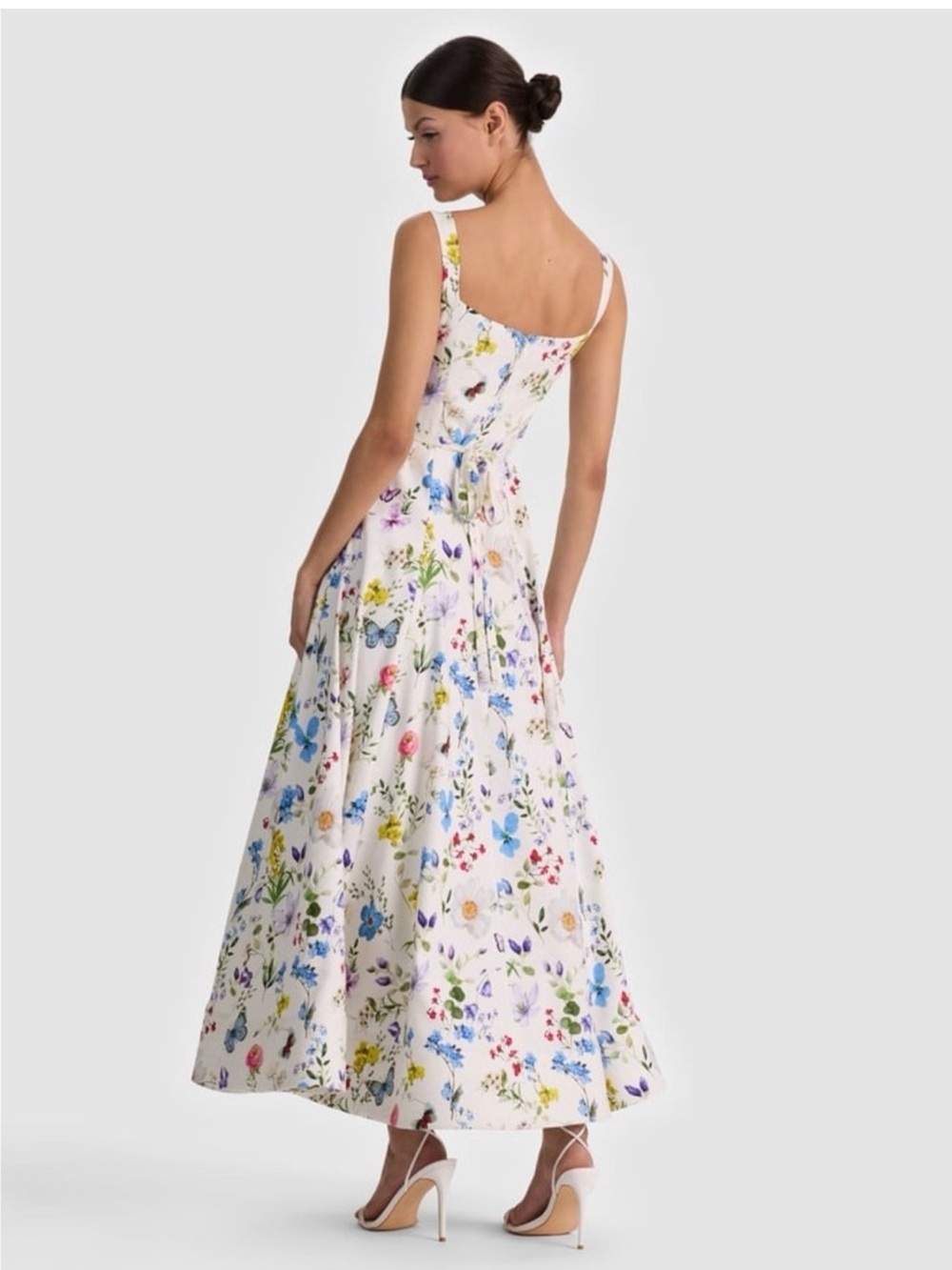 Alice + Olivia White Floral Square-Neck Maxi Dress - Picture 2 of 4